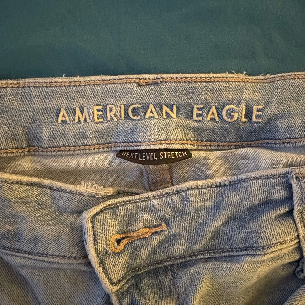 American Eagle Blue Skinny Jeans with Distressed Details - Picture 3 of 5